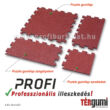 Professzionális illeszkedésű 1 cm vastag vörös puzzle gumiburkolat fő elemei.