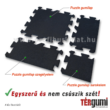 Kép 2/2 - Az 1 cm vastagságú, fekete színű rezgéscsillapító puzzle gumiburkolat elemei