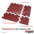A 2 cm vastag, vörös színű puzzle gumiburkolat elemei