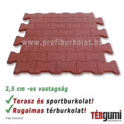 A vörös színű puzzle gumitégla kiváló sport- és térburkolat. A vörös színű puzzle gumitégla kiváló sport- és térburkolat.