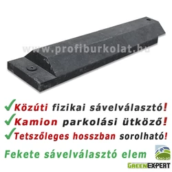 A műanyag sávelválasztó és kamion parkolási ütköző elemei sorolhatók.