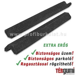 Gumi ütközésvédő sarokelem, ragasztással rögzíthető extra erős élvédő.