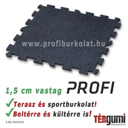 1,5 cm vastag fekete puzzle gumilap - professzionális burkoláshoz. 1,5 cm vastag fekete puzzle gumilap - professzionális burkoláshoz.