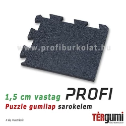 1,5 cm vastag fekete puzzle gumilap sarokelem - professzionális burkoláshoz. 1,5 cm vastag fekete puzzle gumilap sarokelem - professzionális burkoláshoz.