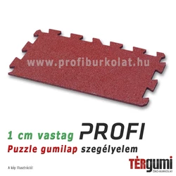 Profi puzzle gumilap szegélyelem - 1 cm vastag vörös Profi puzzle gumilap szegélyelem - 1 cm vastag vörös