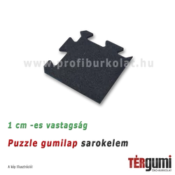 Sarokelem az 1 cm vastagságú, fekete rezgéscsillapító puzzle gumilap burkolathoz Sarokelem az 1 cm vastagságú, fekete rezgéscsillapító puzzle gumilap burkolathoz