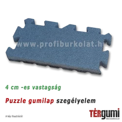 Szegélyelem a 4 cm vastagságú esésvédő, szürke puzzle gumilap mellé Szegélyelem a 4 cm vastagságú esésvédő, szürke puzzle gumilap mellé