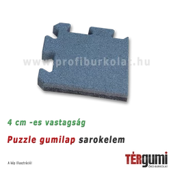 Sarokelem a szürke színű, 4 cm vastag esésvédő puzzle gumilap mellé Sarokelem a szürke színű, 4 cm vastag esésvédő puzzle gumilap mellé