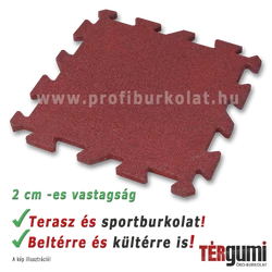 2 cm vastag rezgéscsillapító puzzle gumilap vörös színeben 2 cm vastag rezgéscsillapító puzzle gumilap vörös színeben