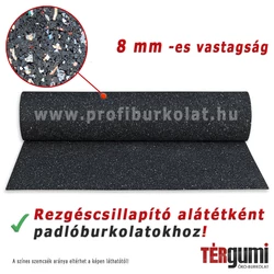 Rezgéscsillapító alátét gumilemez közepes és nagyobb igénybevételű sportburkolatok alá. Rezgéscsillapító alátét gumilemez közepes és nagyobb igénybevételű sportburkolatok alá.