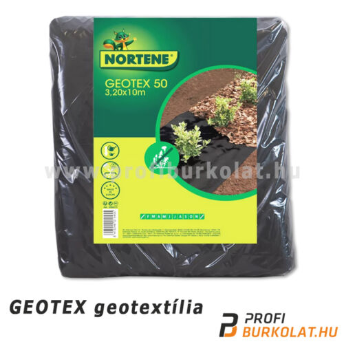 GEOTEX 50 geotextília talajrétegek szétválastásához és műfű erősítéshez.