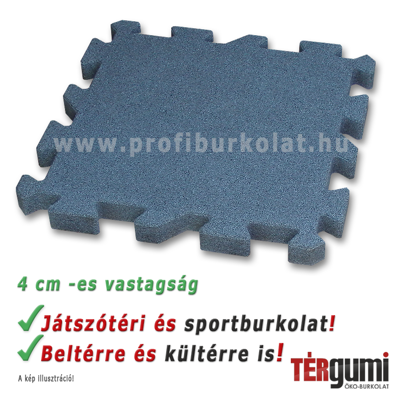 Esésvédő puzzle gumilap - 4 cm vastag szürke